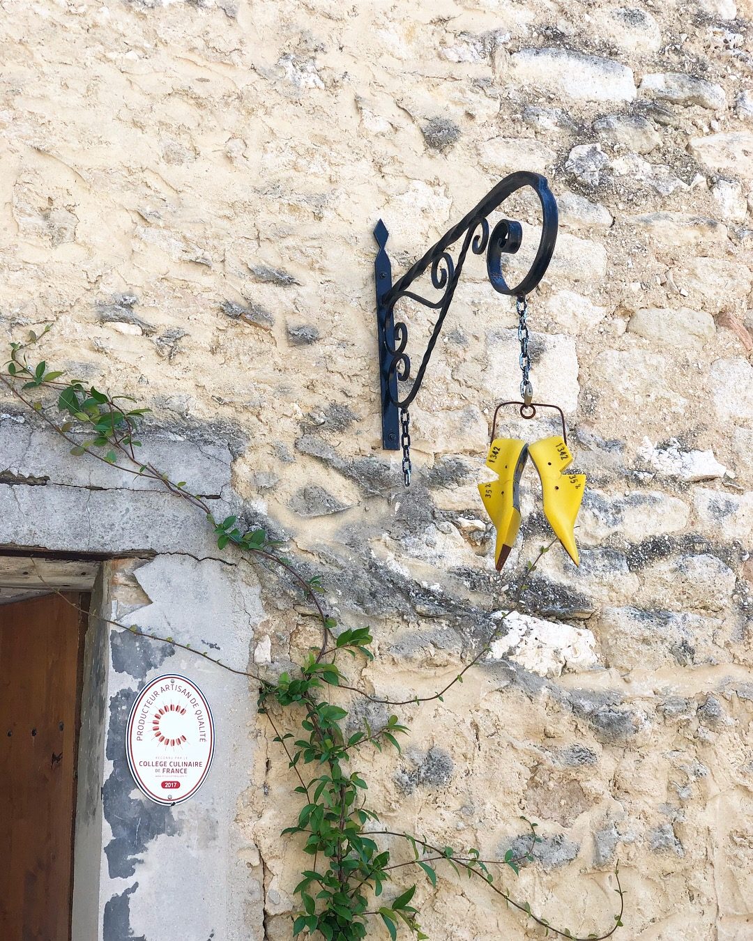 L'enseigne du domaine : deux formes de cordonnier jaunes