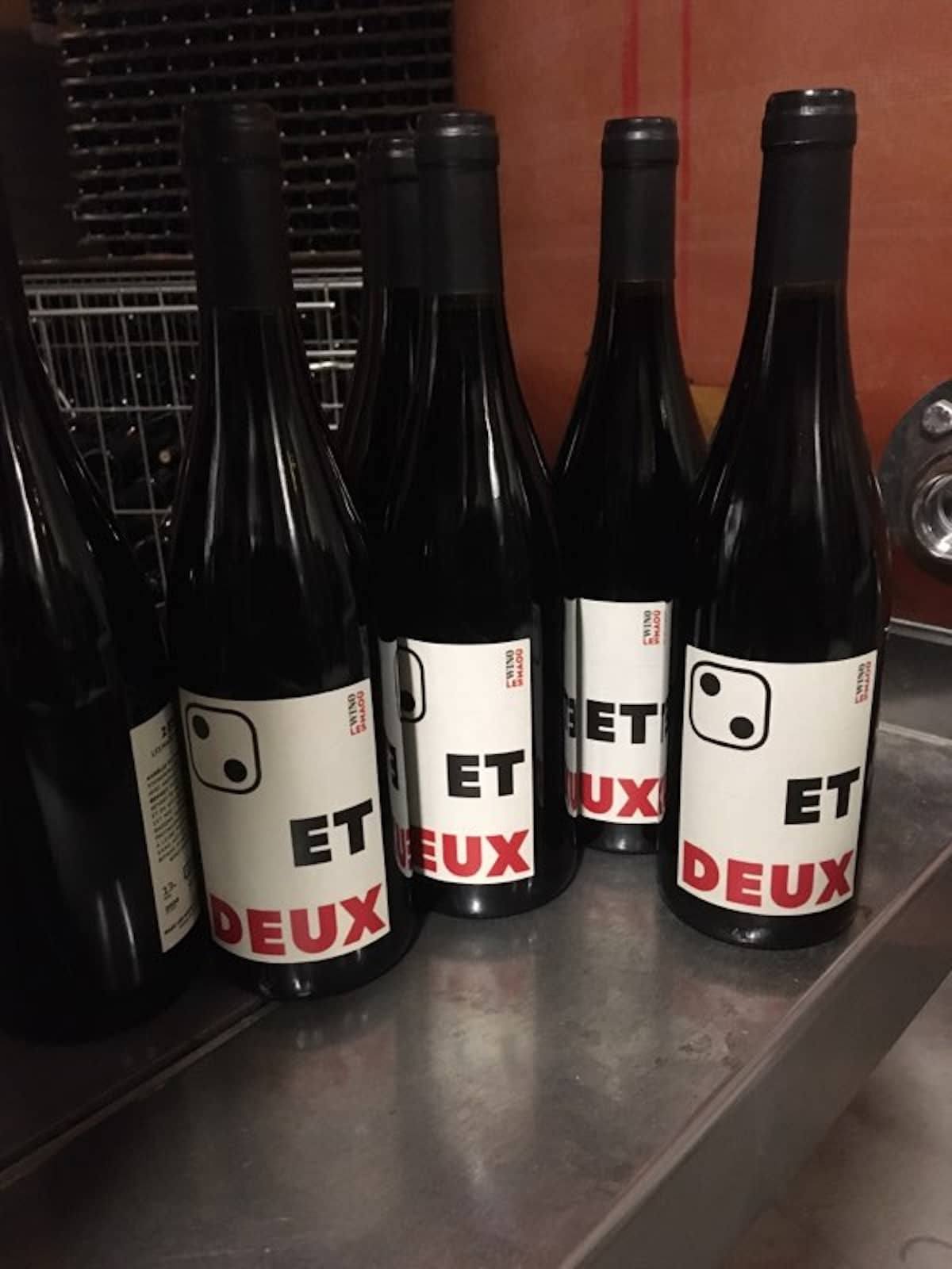 Bouteilles de la cuvée 2 et Deux, Les Maoù et Maison Wino