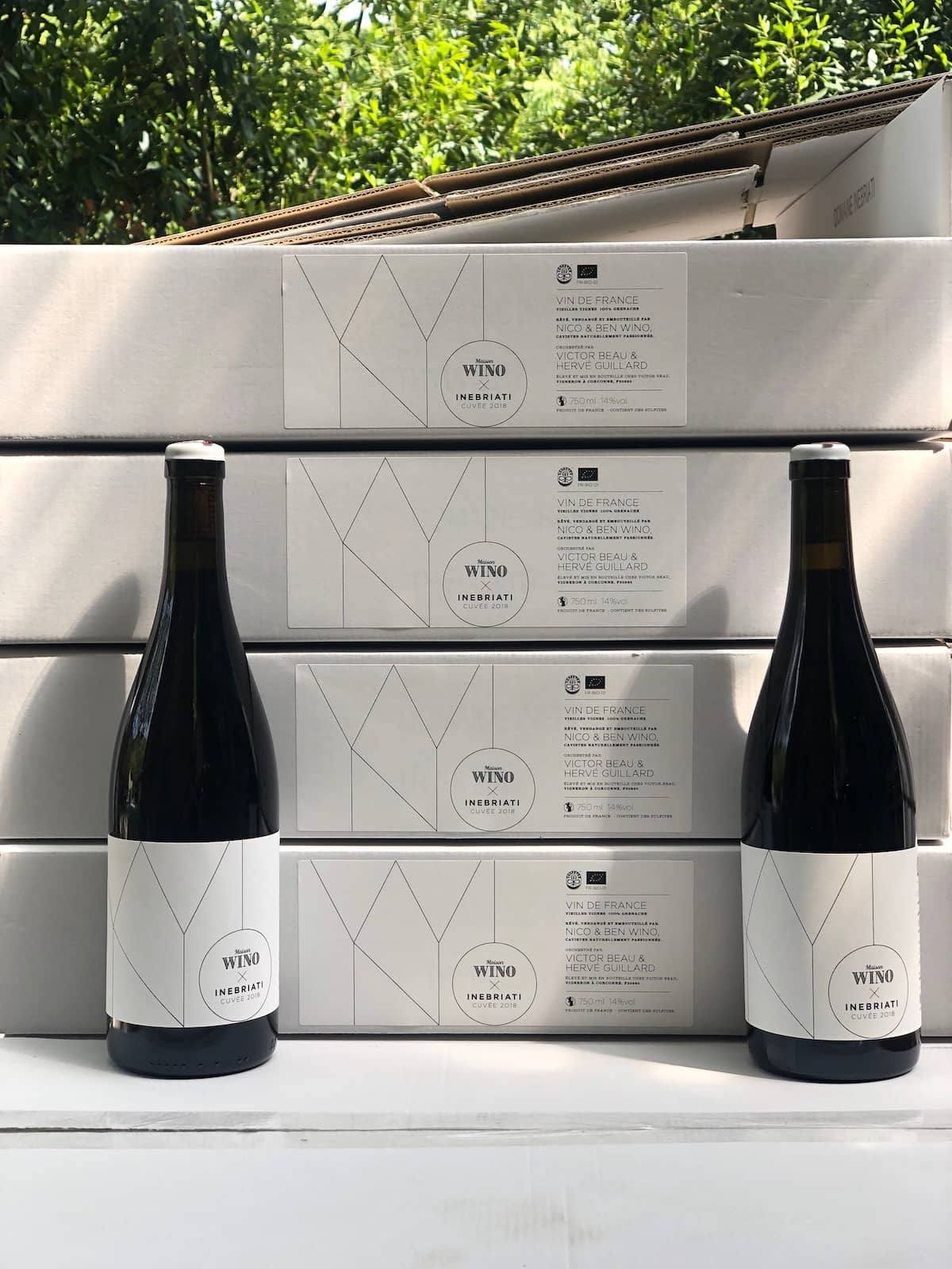 Bouteilles du millésime 2018 de la cuvée Wino x Inebriati