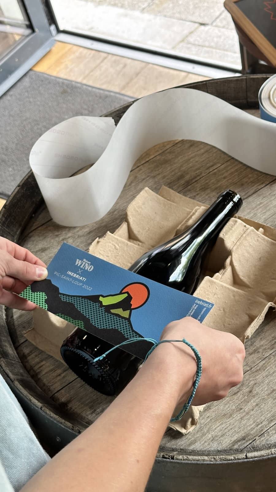 L’étiquette du Pic Saint-Loup 2022 de la cuvée Wino x Inebriati